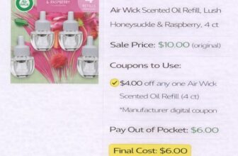 Air Wick Scented Oil Refill, Lush Honeysuckle & Raspberry (4 ct)