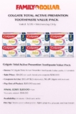 Colgate Total Active Prevention Toothpaste Value Pack